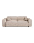 LIVA 4-zits converteerbare bank Beige fluweel met reliëf - 240x97x73