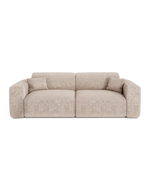 LIVA 4-Sitzer-Cabrio-Sofa Beiger geprägter Samt - 240x97x73