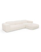 Omvormbare rechterhoekbank express Dunlopillo matras 140 cm NOVA Boucle stof Cream - 299x165x73