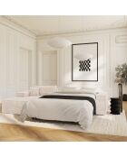 Linkes Ecksofa, umwandelbare Expressmatratze, 140 cm, RUBY, 140 cm, Kord, XXL, cremefarben, 320 x 165 x 80