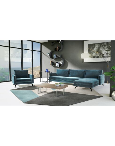 Unic Ecksofa, Petrolblau, 268 x 160 x 83