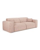 Divano trasformabile LIVA a 4 posti in velluto strutturato rosa vintage - 240x97x73
