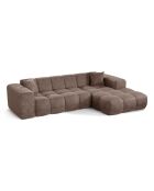 COVA Rechteckiges Sofa Taupe aus geprägtem Samt - 290x94x69,5