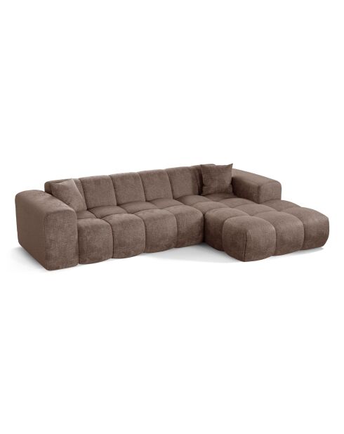 COVA Rechteckiges Sofa Taupe aus geprägtem Samt - 290x94x69,5