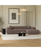 COVA Rechteckiges Sofa Taupe aus geprägtem Samt - 290x94x69,5