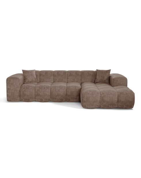 COVA Rechteckiges Sofa Taupe aus geprägtem Samt - 290x94x69,5