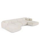 Panoramische bank met kussens LIAM Cream Boucle Fabric - 346x166x76