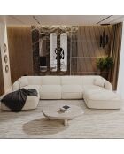 Panoramische bank met kussens LIAM Cream Boucle Fabric - 346x166x76