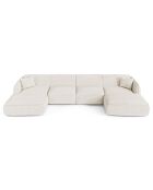 Panoramische bank met kussens LIAM Cream Boucle Fabric - 346x166x76