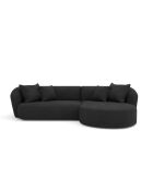 EMY rechtes Ecksofa aus anthrazitgrauem Webstoff - 300x155x77