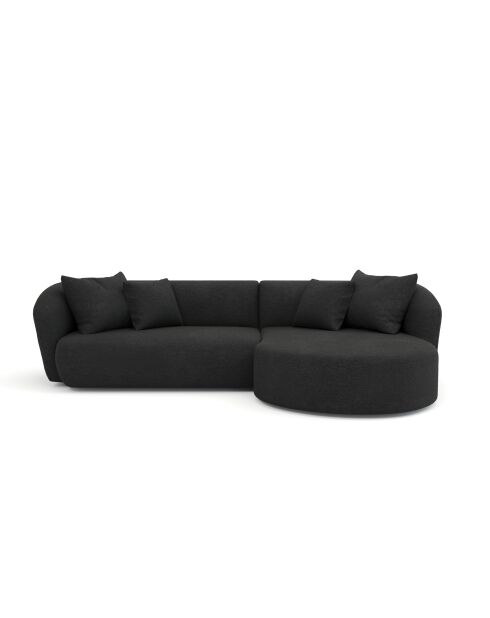 EMY rechtes Ecksofa aus anthrazitgrauem Webstoff - 300x155x77
