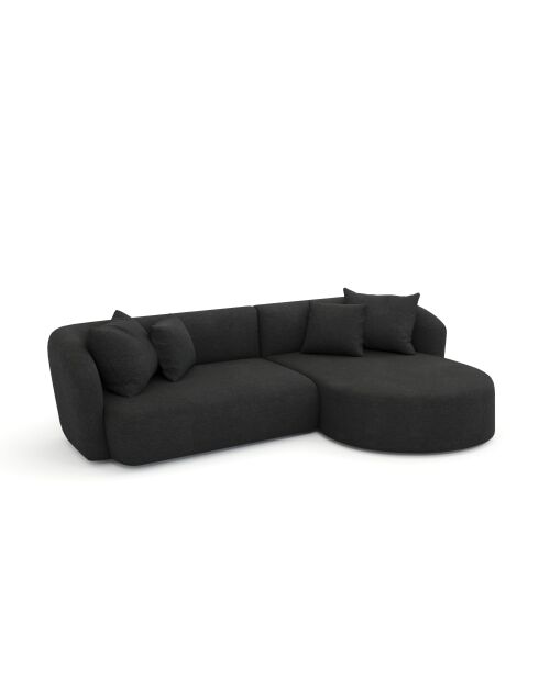 EMY rechtes Ecksofa aus anthrazitgrauem Webstoff - 300x155x77