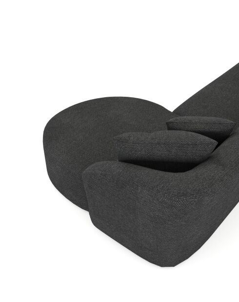 EMY rechtes Ecksofa aus anthrazitgrauem Webstoff - 300x155x77