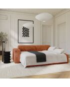 LIVA 4-Sitzer-Cabrio-Sofa aus Terrakotta mit geprägtem Samt - 240x97x73