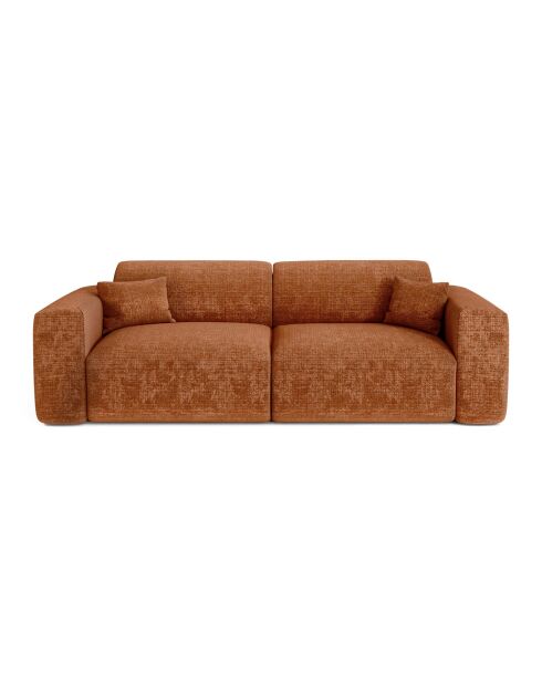 LIVA 4-Sitzer-Cabrio-Sofa aus Terrakotta mit geprägtem Samt - 240x97x73