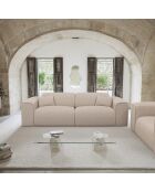 Sofá convertible Express Dunlopillo colchón 140 cm NOVA Beige Terry Fabric - 214x95x73