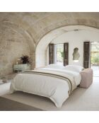 Sofá convertible Express Dunlopillo colchón 140 cm NOVA Beige Terry Fabric - 214x95x73