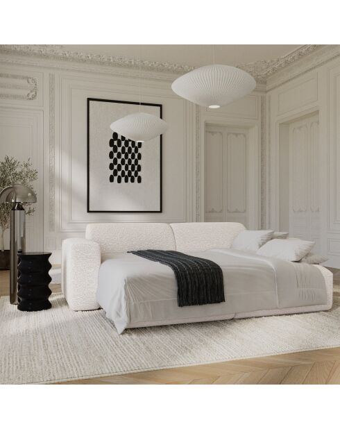 LIVA 4-zits converteerbare bank Cream Boucle Fabric - 240x97x73