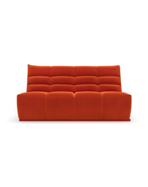 Canapé 4 places modulable Jody Velours ORANGE - 205x112x80