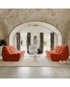 Canapé 4 places modulable Jody Velours ORANGE - 205x112x80