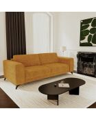 Express ausziehbares Sofa, 140 cm, Matratze MILANO Velvet mit Senfmuster — 210x105x75