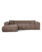 COVA linkerhoekbank Taupe fluweel met reliëf - 290x94x69,5