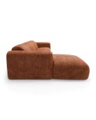 Linkerhoekbank converteerbaar express Dunlopillo-matras 140 cm NOVA Terracotta getextureerd fluweel - 299x165x73