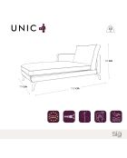 Méridienne gauche Unic Beige Tissu tramé - 70x150x83