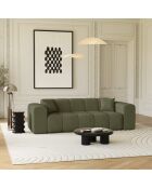 Sofá COVA de 4 plazas Tejido rizado verde oliva - 247x94x69,5