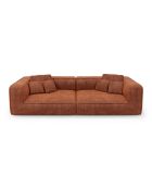 ROMY 4-zitsbank Terracotta geweven fluweel - 304x105x70