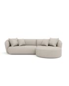 EMY Rechterhoekbank crèmekleurige geweven stof - 300x155x77