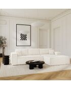 Omvormbare rechterhoekbank express matras 140 cm RUBY crème corduroy - 320x165x80