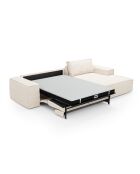 Omvormbare rechterhoekbank express matras 140 cm RUBY crème corduroy - 320x165x80