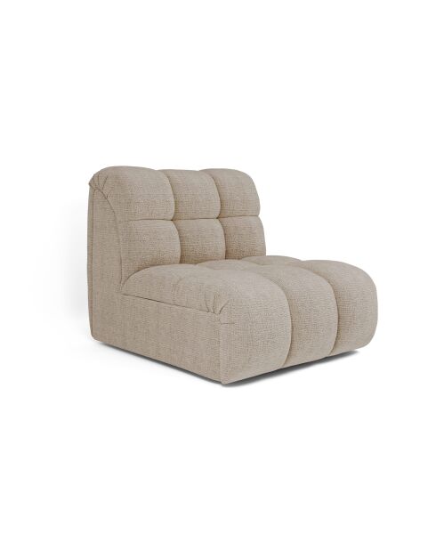 Fauteuil pivotant NELLY Velours chenillé Beige - 81x98x77