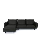 Divano Isak Left Corner in pelle nera - 235x92x85