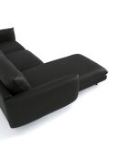 Divano Isak Left Corner in pelle nera - 235x92x85