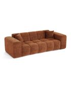 COVA 4-zitsbank Terracotta fluweel met reliëf - 247x94x69,5