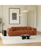 COVA 4-zitsbank Terracotta fluweel met reliëf - 247x94x69,5