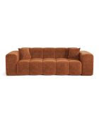 COVA 4-zitsbank Terracotta fluweel met reliëf - 247x94x69,5