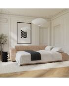 Divano angolare destro convertibile LIVA Taupe in velluto testurizzato - 283x180x73