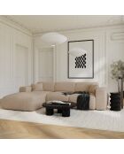 Sofá convertible gran angular izquierdo LIVA Taupe Boucle - 283x180x73