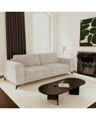 Sofá convertible Express con colchón de 140 cm MILANO Velvet con motivos en beige - 210x105x75