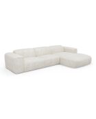 Wandelbares rechtes Ecksofa Express Dunlopillo Matratze 140 cm NOVA cremefarbener strukturierter Samt — 299x165x73