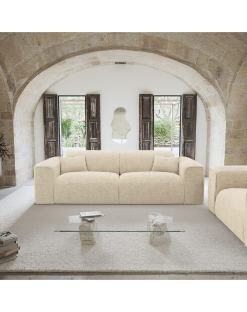 NOVA 4-zitsbank Velvet met crèmekleurige patronen - 245x9x73