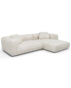 Divano angolare destro 280cm ROMY Velluto intrecciato crema - 280x166x70