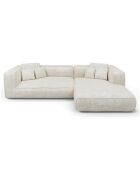 Divano angolare destro 280cm ROMY Velluto intrecciato crema - 280x166x70