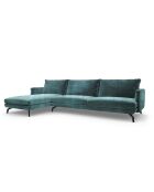 Unic Ecksofa links, petrolblau, 268 x 160 x 83