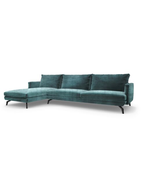 Unic Ecksofa links, petrolblau, 268 x 160 x 83