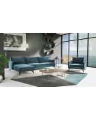 Unic Ecksofa links, petrolblau, 268 x 160 x 83