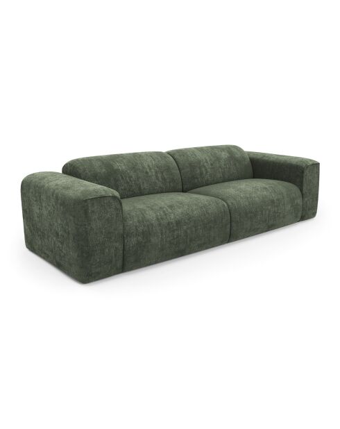 NOVA 3-Sitzer-Sofa aus gewebtem Samt olivgrün - 205x97x73